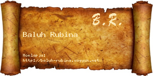 Baluh Rubina névjegykártya